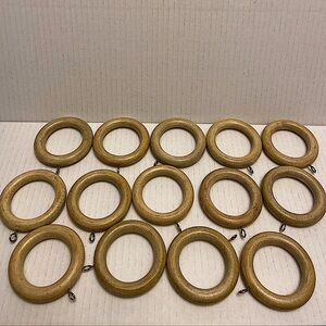 Lot Of 14 Vintage Beige Round Style Decorative Rings For Decorative Rods.